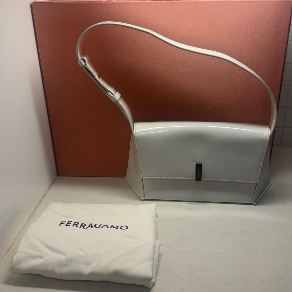Ferragamo Prism White Shoulder Bag
